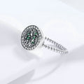 Simple Tree Of Life Plant Ring For Women, Silver Plated Copper Micro Pave Zircon Jewelry view 3