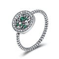 Simple Tree Of Life Plant Ring For Women, Silver Plated Copper Micro Pave Zircon Jewelry view 1