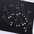 Elegant Korean Style Long Threader Chain With Geometric Star Heart Zircon Drop Pendants Earrings view 2