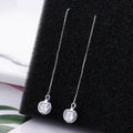 Elegant Korean Style Long Threader Chain With Geometric Star Heart Zircon Drop Pendants Earrings view 4