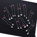 Elegant Korean Style Long Threader Chain With Geometric Star Heart Zircon Drop Pendants Earrings view 5