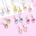 Elegant Heart Shaped Transparent Crystal Glass Ball Real Dried Flower Alloy Hook Drop Earrings view 1