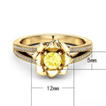 Luxury Rose Flower Simulated Diamond Ring For Women, Silver Gold Plated Copper Zircon Jewelry view 5