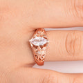 Luxury Floral Ring With Marquise Zircon, Rose Gold Plated Womens Party Prom Jewelry view 3