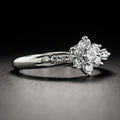 European Style Fashion Flower Simulated Diamond Womens Ring, Copper Silver Plated Zircon Engagement Jewelry view 5