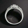 European Style Fashion Flower Simulated Diamond Womens Ring, Copper Silver Plated Zircon Engagement Jewelry view 3