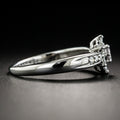 European Style Fashion Flower Simulated Diamond Womens Ring, Copper Silver Plated Zircon Engagement Jewelry view 2