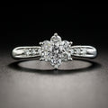 European Style Fashion Flower Simulated Diamond Womens Ring, Copper Silver Plated Zircon Engagement Jewelry view 6
