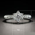 European Style Fashion Flower Simulated Diamond Womens Ring, Copper Silver Plated Zircon Engagement Jewelry view 4