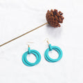 Korean Minimalist Wooden Geometric Stud Earrings Long Wood Drop Earrings For Women view 4