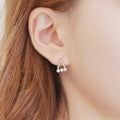 Elegant Korean Style Geometric Triangle Rhinestone Faux Pearl Alloy Fashion Women Stud Earrings view 2