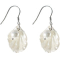 Korean Style Irregular Shell Pearl Petal Drop Earrings Elegant Metal Ear Jewelry view 5