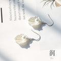 Korean Style Irregular Shell Pearl Petal Drop Earrings Elegant Metal Ear Jewelry view 3