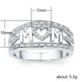 Exquisite MOM Heart Shaped Zircon Ring Copper Gold Silver Rose Gold Plated Women Jewelry view 3