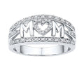 Exquisite MOM Heart Shaped Zircon Ring Copper Gold Silver Rose Gold Plated Women Jewelry view 5