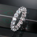 Luxury European American Women's Zircon Glass Statement Ring For Birthday Party Jewelry Gift view 3