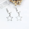 Elegant Korean Gold Alloy Clip On Geometric Star Circle Triangle No Piercing Dangle Earrings view 3