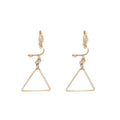 Elegant Korean Gold Alloy Clip On Geometric Star Circle Triangle No Piercing Dangle Earrings view 5