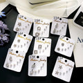 Color Retention Korean Geometric Zircon Three Piece Stud Earring Set Simple Fashion Jewelry Stud Earrings view 4