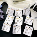 Color Retention Korean Geometric Zircon Three Piece Stud Earring Set Simple Fashion Jewelry Stud Earrings view 3