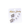 Color Retention Korean Geometric Zircon Three Piece Stud Earring Set Simple Fashion Jewelry Stud Earrings view 5