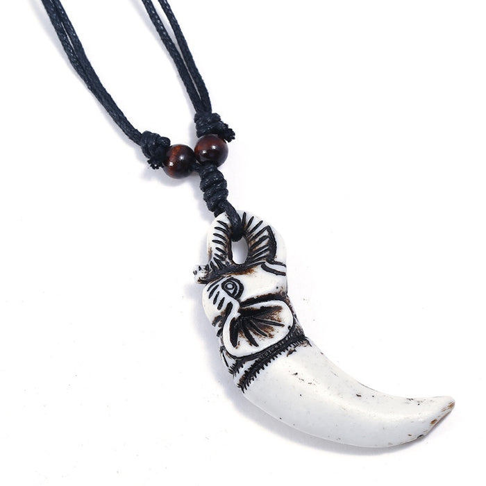 New Vintage Handmade Braided Resin Elephant Head Men's Necklace For Travel Area Jewelry