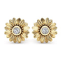 Fashion OL Womens Sunflower Stud Earrings, Creative Zircon Silver And Gold Plated Jewelry view 3