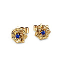 European Style Women's Rose Flower Stud Earrings, Creative Floral Zircon Ear Jewelry view 3