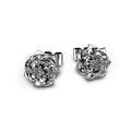 European Style Women's Rose Flower Stud Earrings, Creative Floral Zircon Ear Jewelry view 6