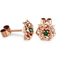 European Style Women's Rose Flower Stud Earrings, Creative Floral Zircon Ear Jewelry view 4