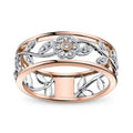 Two Tone Plated Flower Zircon Ring For Women European Fashion Floral Jewelry view 1