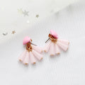 Pink Tassel Dangle Stud Earrings For Women, Sweet Minimal Fresh Long Ear Hook Jewelry view 2
