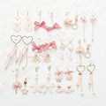 Pink Tassel Dangle Stud Earrings For Women, Sweet Minimal Fresh Long Ear Hook Jewelry view 1