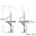 Trendy European American Women's Long Geometric Zircon Drop Earrings For view 3