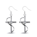 Trendy European American Women's Long Geometric Zircon Drop Earrings For view 1