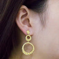 Luxury Gold Plated Statement Long Drop Earrings For Women, Creative Figure 8 Twist Shape Jewelry view 2