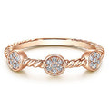 New Womens Micro Pave Zircon Twist Ring, Simple Fashion Finger Jewelry view 1
