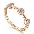 New Womens Micro Pave Zircon Twist Ring, Simple Fashion Finger Jewelry view 2