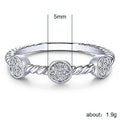 New Womens Micro Pave Zircon Twist Ring, Simple Fashion Finger Jewelry view 5