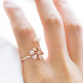 European American Butterfly Micro Pave Open Ring Women's Dandelion Index Finger Accessory view 3