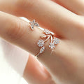 European American Butterfly Micro Pave Open Ring Women's Dandelion Index Finger Accessory view 1