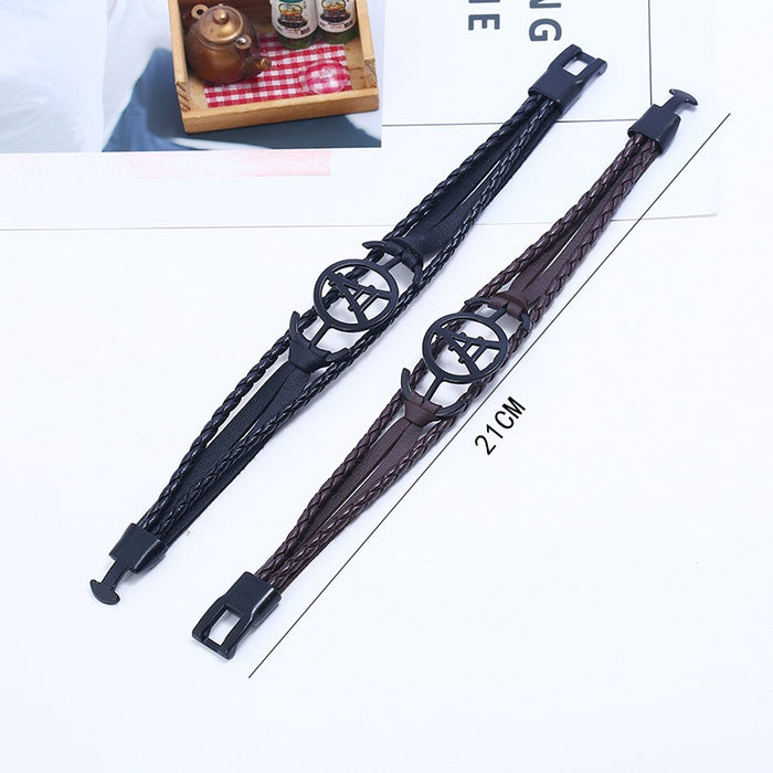 Korean Fashion Multi Layer Braided Faux Leather Bracelet For Men And Women