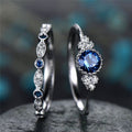 Fashion Versatile Women's Zircon Ring, Copper White K Plated Micro Pave Green Gemstone Ring view 2