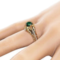 Luxury Emerald Green Zircon Diamond Ring For Women, Fashion Engagement Jewelry view 4