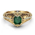 Luxury Emerald Green Zircon Diamond Ring For Women, Fashion Engagement Jewelry view 3