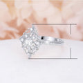 Exquisite Diamond Shape Floral Cubic Zirconia Ring For Women Travel Souvenir Hand Jewelry view 5