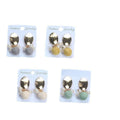 Korean Fresh Fabric Ball Geometric Alloy Stud Earrings Elegant Minimal Patterned Round Drop Earrings view 5