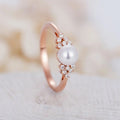 Simple Synthetic Pearl Ring For Women Fashion Engagement Proposal Pinky Ring Hand Jewelry view 1