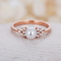 Simple Synthetic Pearl Ring For Women Fashion Engagement Proposal Pinky Ring Hand Jewelry view 3