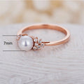 Simple Synthetic Pearl Ring For Women Fashion Engagement Proposal Pinky Ring Hand Jewelry view 5